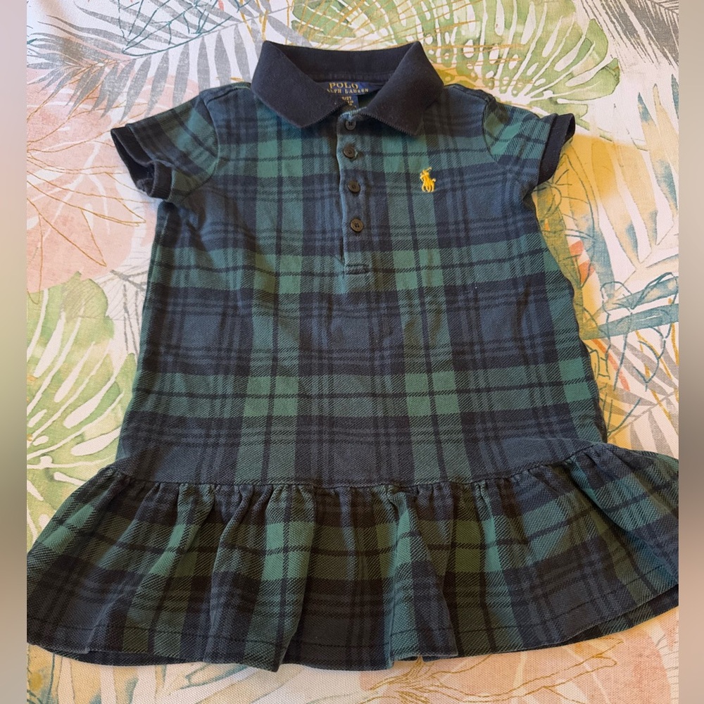 Polo by Ralph Lauren Kids Green Plaid Shirt dress